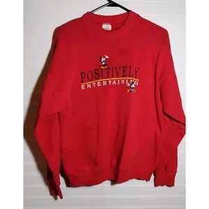 Mickey & Company Sweatshirt Crewneck Mickey‎ Red Size LG Positively Entertaining
